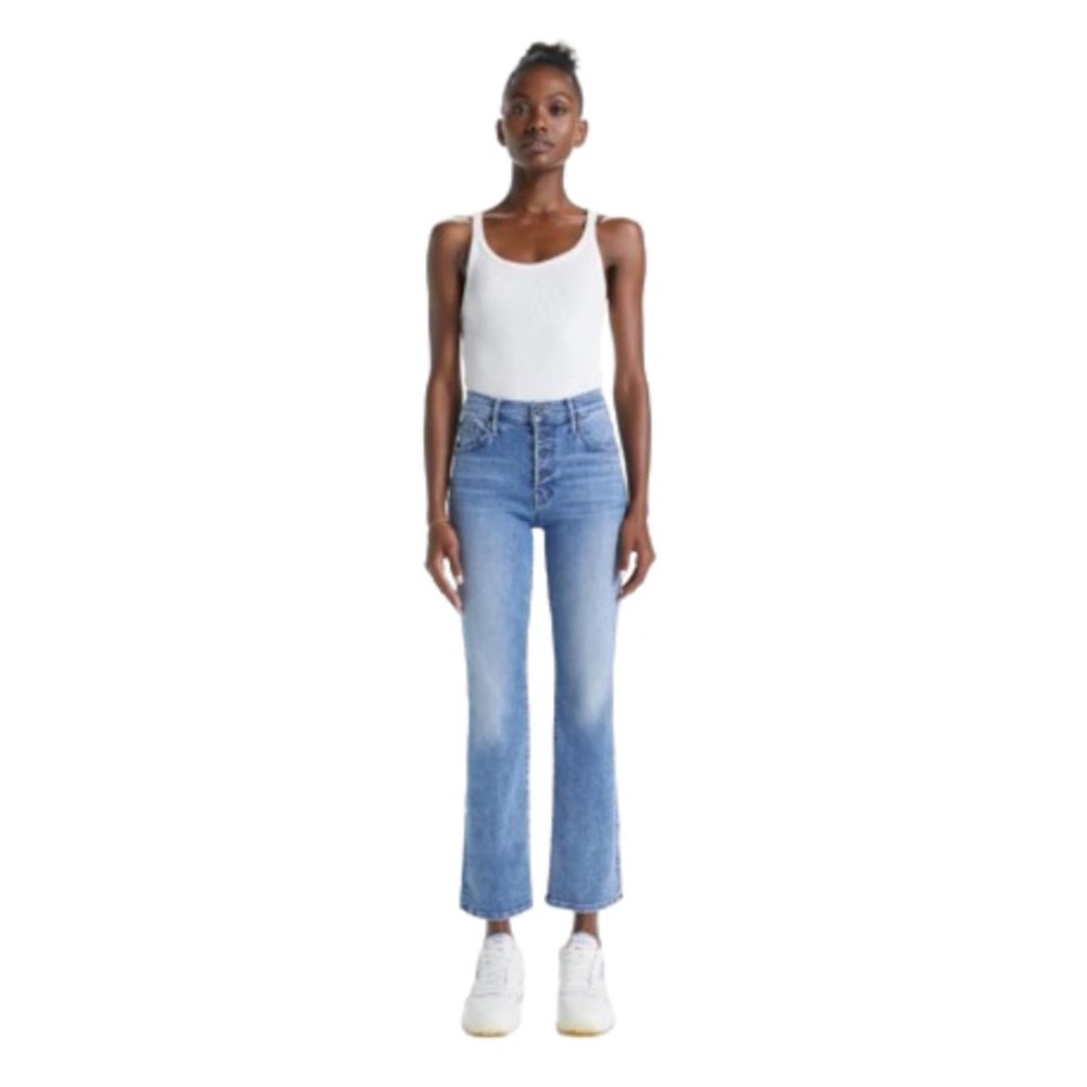 Mother The Pixie Insider Ankle Jeans Womens 27 Blue Group Bathing Button Fly